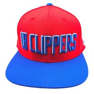 Mitchell & Ness LA Clippers NBA Snapback Hat Red Blue Flat Brim Cap Adjustable